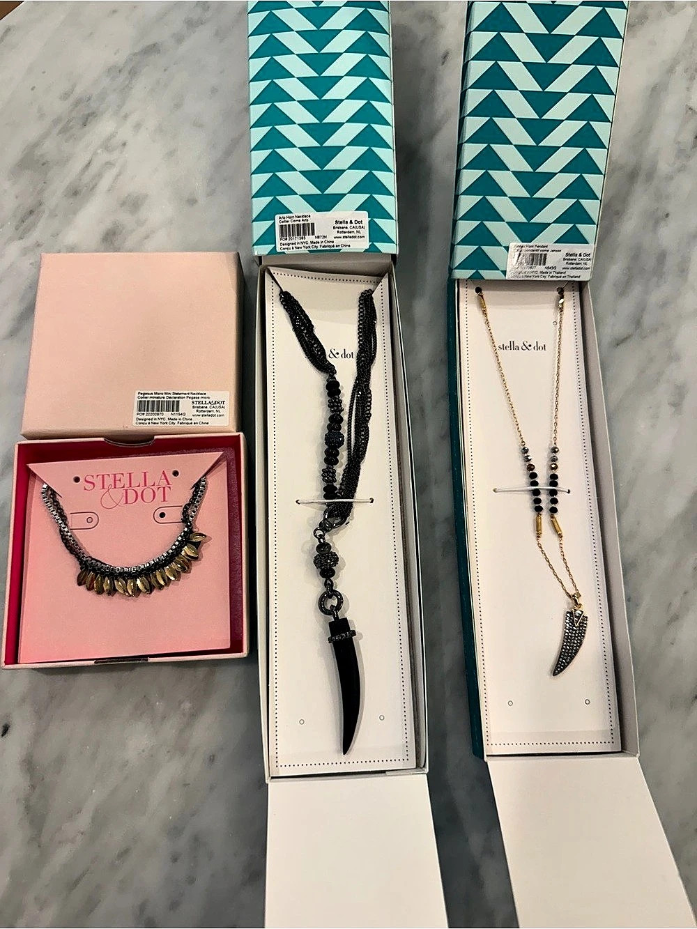 Stella & Dot Necklace Bundle | Pegasus, Arlo & Janson | Original Boxes - Like Ne